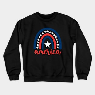 4th Of July America Rainbow Crewneck Sweatshirt